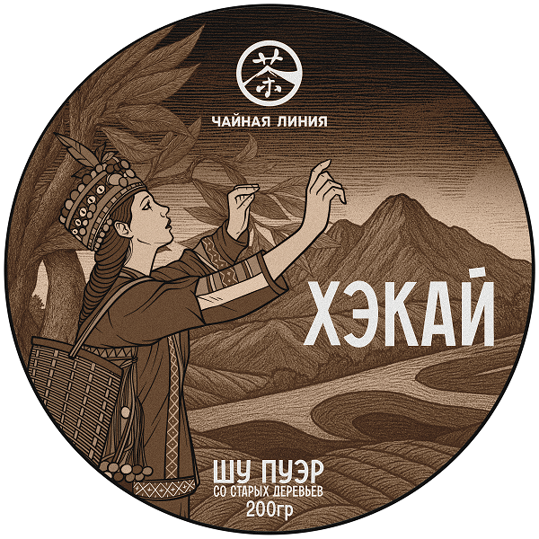 Chaline Pu-erh Tea - Шу пуэр с древних деревьев гор "Хэкай" марки "Чайная Линия" 200 г
