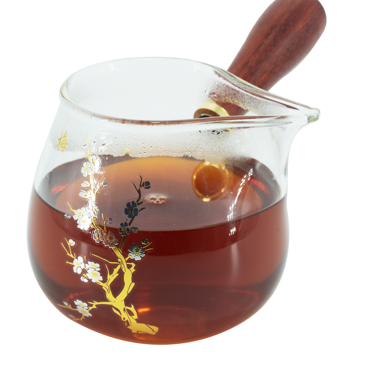 Glass chahai with a wooden handle "Golden Magnolia Branch", 390 ml. Price: ₽2,530 rub.
