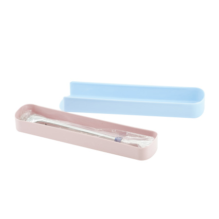 Metal bombilla for mate, with a blue rim in a plastic container. Price: ₽1,230 rub.