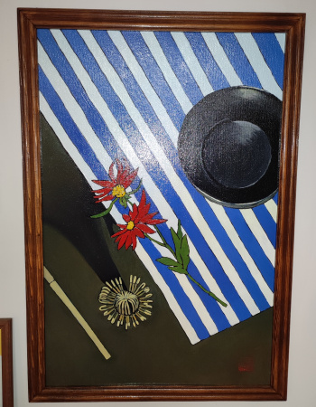 "Meeting with a Red Flower," oil on canvas, 40x60 cm. Nikolai Leushin. Price: ₽6,000 rub.