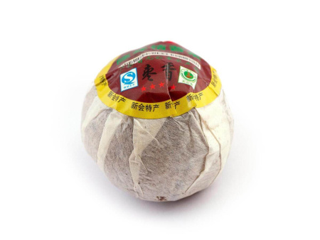 Pressed Rip Pu-erh Tea - Shu puer aged in mandarin "Chennian ju pu cha wu gonghai and chanpin", 