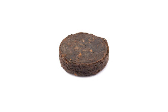 Pressed Rip Pu-erh Tea - Shu Pu'er Chenxiang (Old Fragrance) Mini Dots in Gold Foil, 