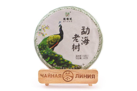 Pressed Raw Pu-erh Tea - Sheng pu-erh 2019 "Old Menghai Trees" brand "Kaishunhao" 357 g, 