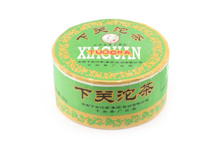 Pressed Raw Pu-erh Tea - Sheng pu-erh 2005 "Premium grade" of the "Pine and Crane" brand from the "Xiaguan" plant, 100 g, 