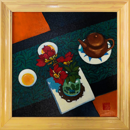 "Time Between Petals," oil on canvas, 40x40 cm. Nikolai Leushin. Price: ₽6,000 rub.