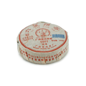 Dark Tea (Hei cha) - Любао 2014 г. "0207" чайного завода "Сань хэ" 100 г