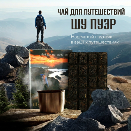 Pressed Rip Pu-erh Tea - Shu pu-erh Travel tea "Ripe pu-erh tea", 70 g., 