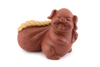 Tea toy "Red Pig with a Money Bag". Price: ₽2,960 rub.