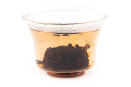 Pressed Rip Pu-erh Tea - Shu Pu'er Chenxiang (Old Fragrance) Mini Dots in Gold Foil, 