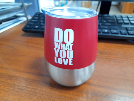 Double-walled metal mate calabash with "Do what you love" lid, 300 ml.. Price: ₽3,870 rub.