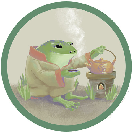 Sticker "Tea Toad" 6x6 cm. Price: ₽50 rub.