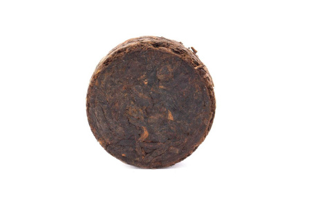 Pressed Rip Pu-erh Tea - Shu Pu'er Chenxiang (Old Fragrance) Mini Dots in Gold Foil, 