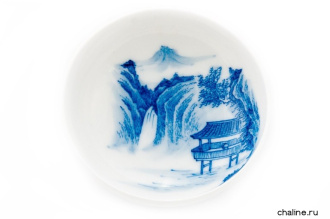 Пиала фарфоровая ручной росписи "Пагода у водопада", 70 мл | 茶杯. Price: ₽5,790 rub.