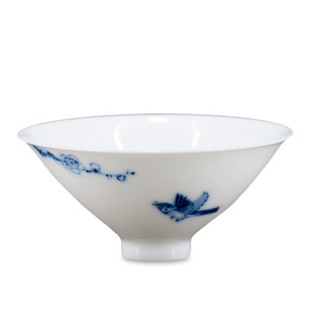 Hand-painted porcelain bowl "Bird," 50 ml | 茶杯. Price: ₽5,250 rub.
