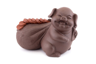 Tea toy "Pig with a money bag". Price: ₽2,960 rub.