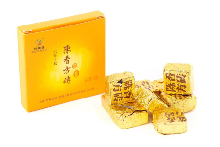 Pressed Rip Pu-erh Tea - Shu Pu'er 2013 "Aged aroma" brand "Kaishunhao" set 50 g (9 pieces per pack), 