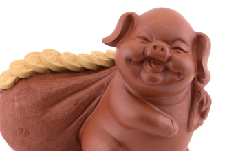 Tea toy "Red Pig with a Money Bag". Price: ₽2,960 rub.