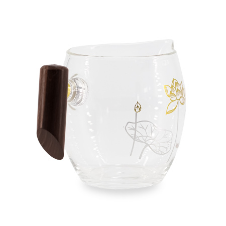 Glass chahai with wooden handle "Sacred flower", 350 ml.. Price: ₽2,400 rub.