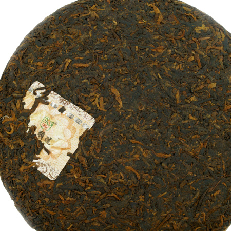 Pressed Rip Pu-erh Tea - Shu Pu'er 2016 "Old Melody of Menghai County" by Kaishunhao brand, 357 g, 