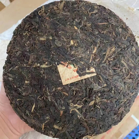 Pressed Raw Pu-erh Tea - Sheng Puer 2007 "T801" from Tulin plant 380 g, 