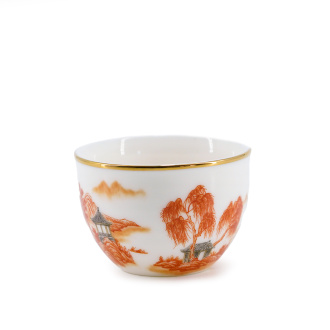 Пиала фарфоровая "Оранжевый закат", 100 мл. | 茶杯. Price: ₽1,710 rub.