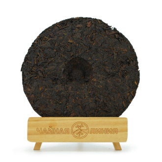 Pressed Rip Pu-erh Tea - Shu Puer 2006 "Green Seal" brand "Zhong Cha" factory "CNNP" 357 g, 