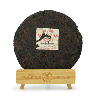 Pressed Rip Pu-erh Tea - Shu Puer 2006 "Green Seal" brand "Zhong Cha" factory "CNNP" 357 g, 