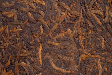 Pressed Rip Pu-erh Tea - Shu pu-erh 2014 "Vekha" brand "Pagoda" from the "Liming" plant, cake 357 g., 