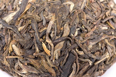 Pressed Raw Pu-erh Tea - Sheng pu-erh 2016 "Golden Thread" brand "Pine and Crane" factory "Xiaguan" nest 100g, 