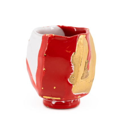 Ceramic bowl Sino "White and red" by master Huang Ronghua, 130 ml | 茶杯. Price: ₽20,630 rub.