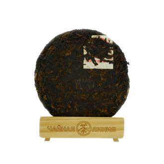 Pressed Raw Pu-erh Tea - Шэн пуэр 2005 г. "Чай с диких деревьев" марки "Сосна и журавль" завода "Сягуань" блин 357 г, 