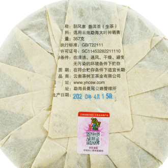 Pressed Raw Pu-erh Tea - Шэн пуэр 2020 г. «Деревня ветров» завода «Чашуван» 357 г, 