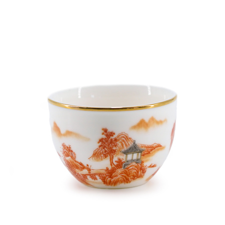 Пиала фарфоровая "Оранжевый закат", 100 мл. | 茶杯. Price: ₽1,710 rub.