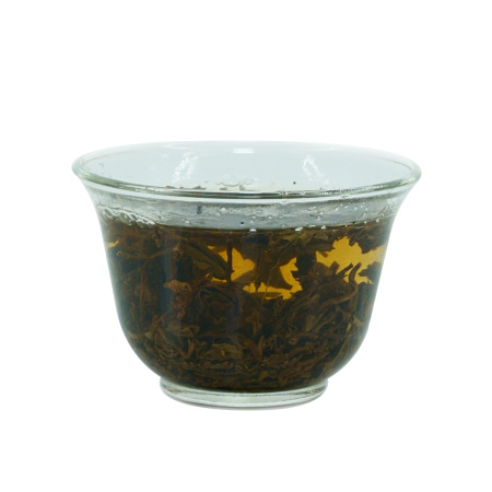 Pressed Raw Pu-erh Tea - Шэн пуэр 2011 г. "Мэнхай Чэнь" марки "Лаотунчжи" (Старый товарищ) завода "Хайвань" 400 г, 