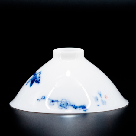 Hand-painted porcelain bowl "Bird," 50 ml | 茶杯. Price: ₽5,250 rub.