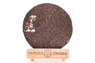 Pressed Rip Pu-erh Tea - Shu Puer 2020 "Red Thread of Yiwu Mountains" by Chashuwan Plant 357 g, 