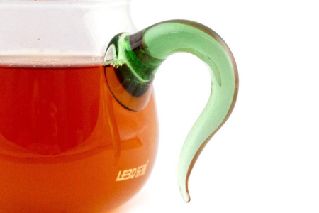 Glass chahai with a green handle, 460 ml. Price: ₽1,920 rub.
