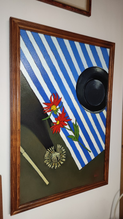 "Meeting with a Red Flower," oil on canvas, 40x60 cm. Nikolai Leushin. Price: ₽6,000 rub.