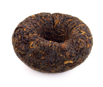 Pressed Rip Pu-erh Tea - Shu Puer 2022 "V93" brand "Dai" plant "Menghai" 100 g, 