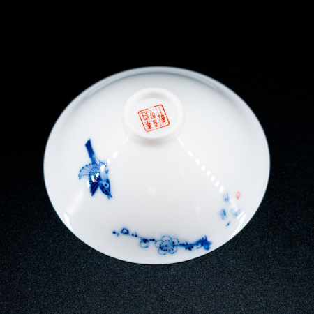 Hand-painted porcelain bowl "Bird," 50 ml | 茶杯. Price: ₽5,250 rub.