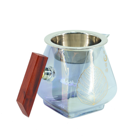 Glass chahai with a strainer and wooden handle "Neon", 440 ml. Price: ₽2,680 rub.