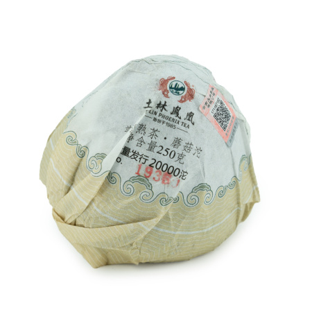 Pressed Rip Pu-erh Tea - Шу пуэр 2020 г. "Бескрайние горы" завода "Тулинь" гриб 250 г, 