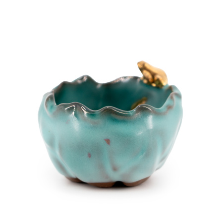 Celadon bowl "Turquoise Lake" by master Huang Ronghua, 85 ml. | 茶杯. Price: ₽8,030 rub.