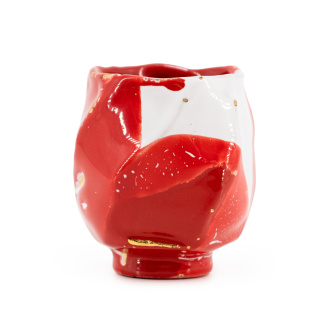 Ceramic bowl Sino "White and red" by master Huang Ronghua, 130 ml | 茶杯. Price: ₽20,630 rub.