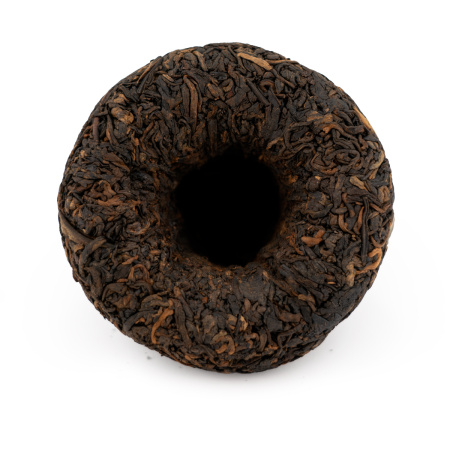 Pressed Rip Pu-erh Tea - Shu pu-erh 2024 "Pu er tou cha" brand "Xiaguan" plant 250 g, 