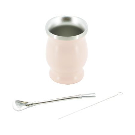 Mate Calabash with Bombilla and Cleaning Brush "Coral Blush" 300 ml. Price: ₽2,320 rub.