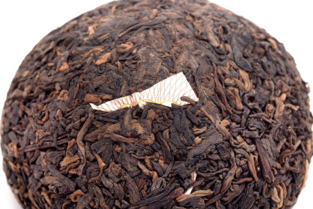 Pressed Rip Pu-erh Tea - Shu Puer 2009 "V93" brand "Dai" plant "Menghai" 100 g, 