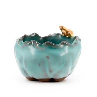 Celadon bowl "Turquoise Lake" by master Huang Ronghua, 85 ml. | 茶杯. Price: ₽8,030 rub.