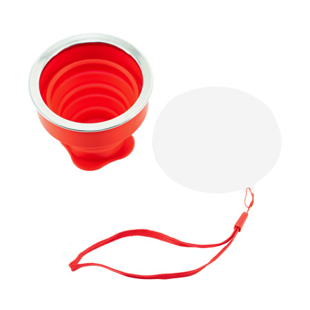 Silicone Collapsible Calabash with Lid "Red" 200ml. Price: ₽660 rub.